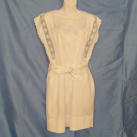 CLAUDIE PIERLOT Size 38 Embroidered Crochet Dress White - Picture 1 of 6